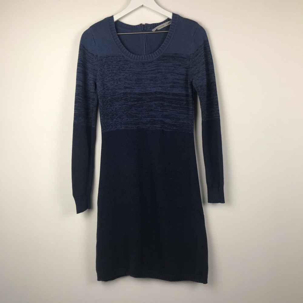 Athleta Ombré Navy Long Sleeve Sweater Dress